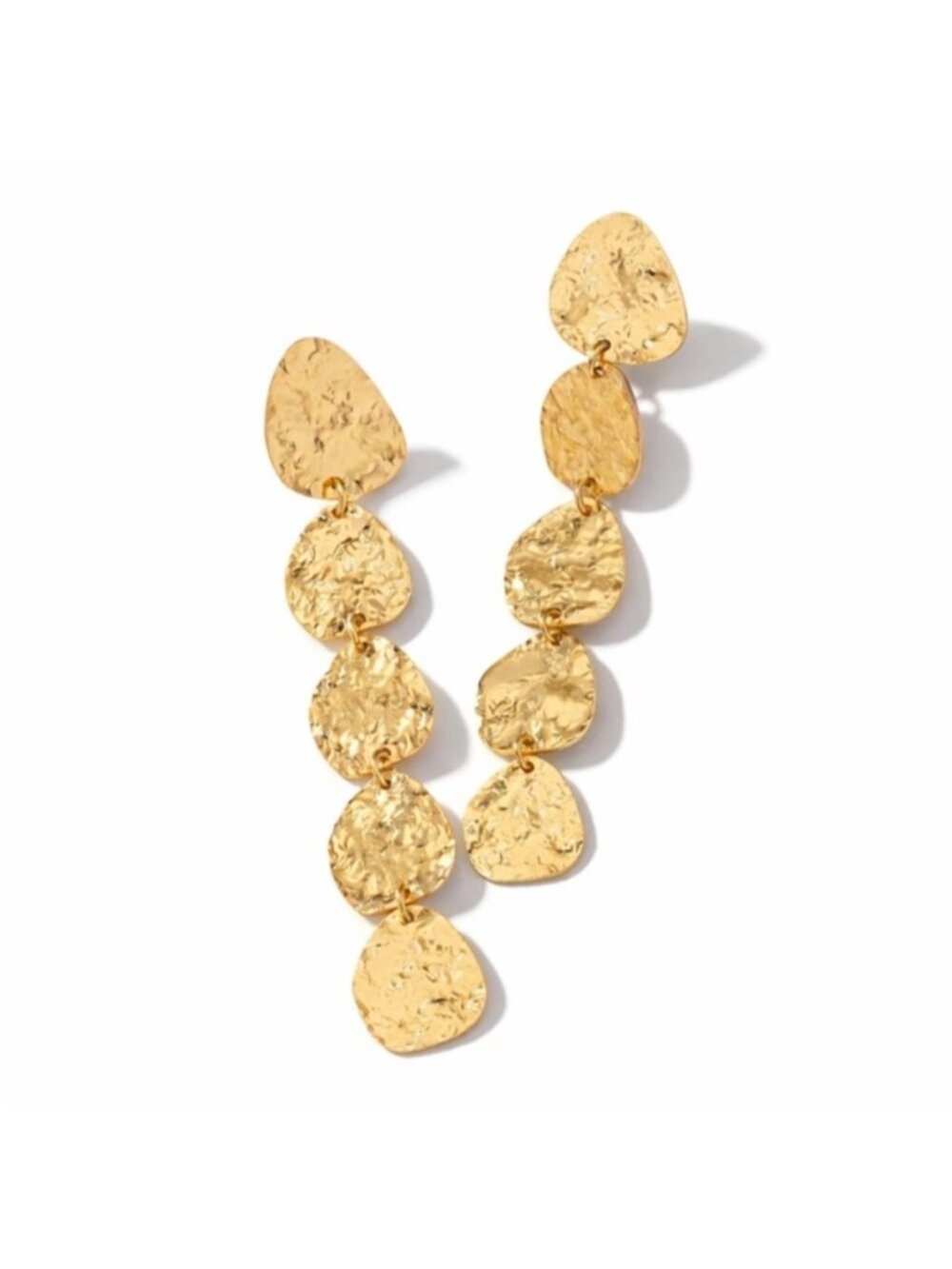 New! Hammered Gold Drop Earrings (1028) NWOT